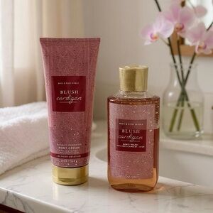 Bath and Body Works Blush Cardigan Body Wash & Cream Lotion Set NWT